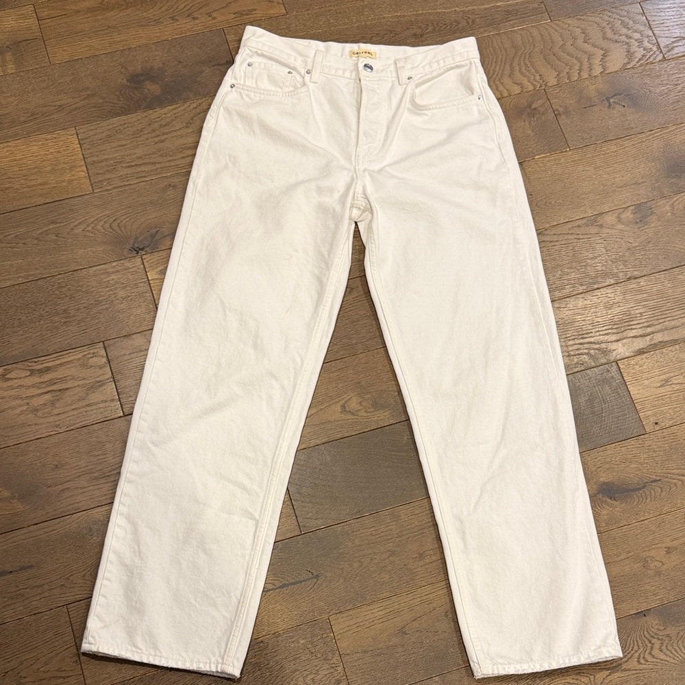 GRLFRND The Bella Cream Denim- low rise boyfriend Size 27